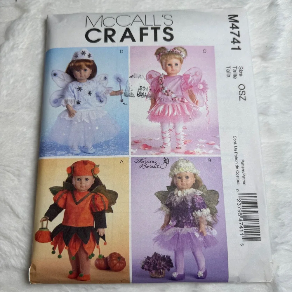 McCall's M4741 18 Inch Doll Fairy Costume Sewing Pattern Theresa Borelli OSZ